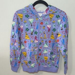 Hanna Andersson Disney Princess French Terry Hoodie Purple Girls Size 10 140